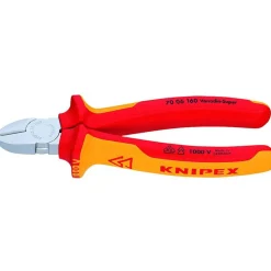 Seitenschneider VDE L.140mm Chrom m.2Komp.-Hüllen KNIPEX m.Abgleitschutz