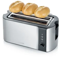 Serverin 4-Scheiben-Toaster AT 2590, Edelstahl / schwarz