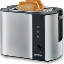 SEVERIN 2-Scheiben-Toaster AT 2589, Edelstahl, schwarz