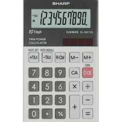 SHARP EL-W211G Taschenrechner schwarz/grau