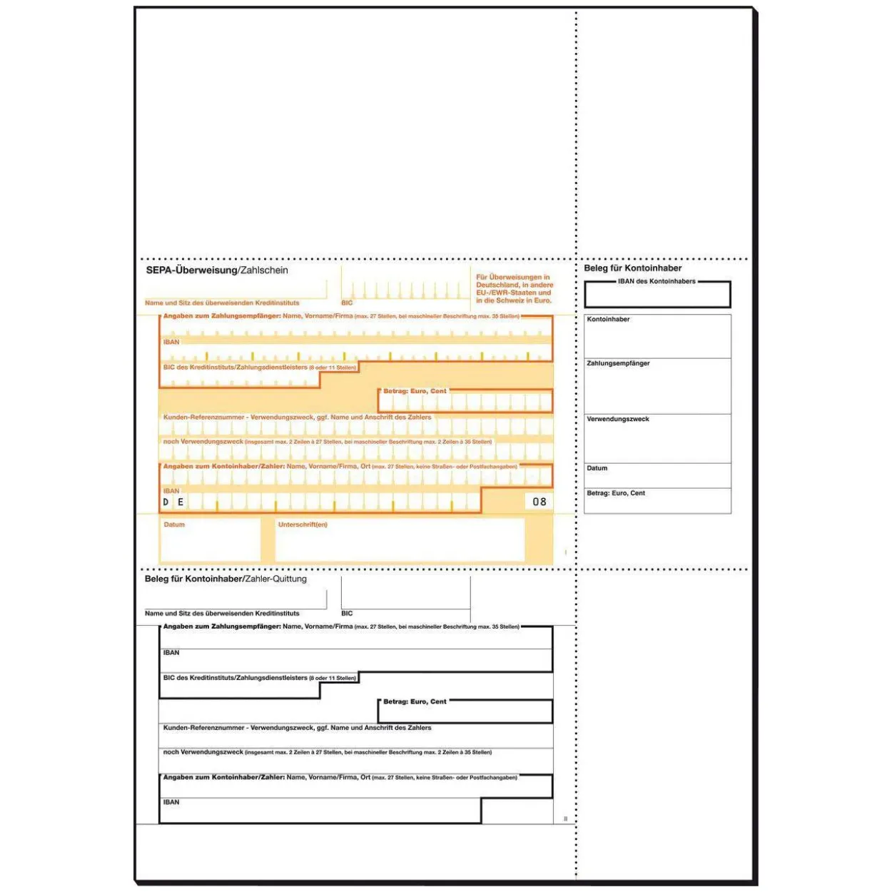 sigel Bankformular "PC-SEPA-Überweisung", DIN A4 (ZV570)