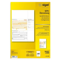 sigel Bankformular "PC-SEPA-Überweisung", DIN A4 (ZV570)