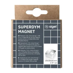 SIGEL C10 extrastark Magnet silber, Metall 2,0 x 1,0 x 2,0 cm, 1 St.