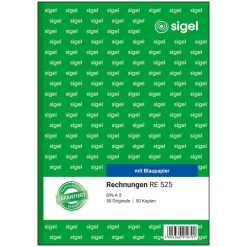 sigel Formularbuch "Rechnung", A5, 2 x 50 Blatt, Blaupapier