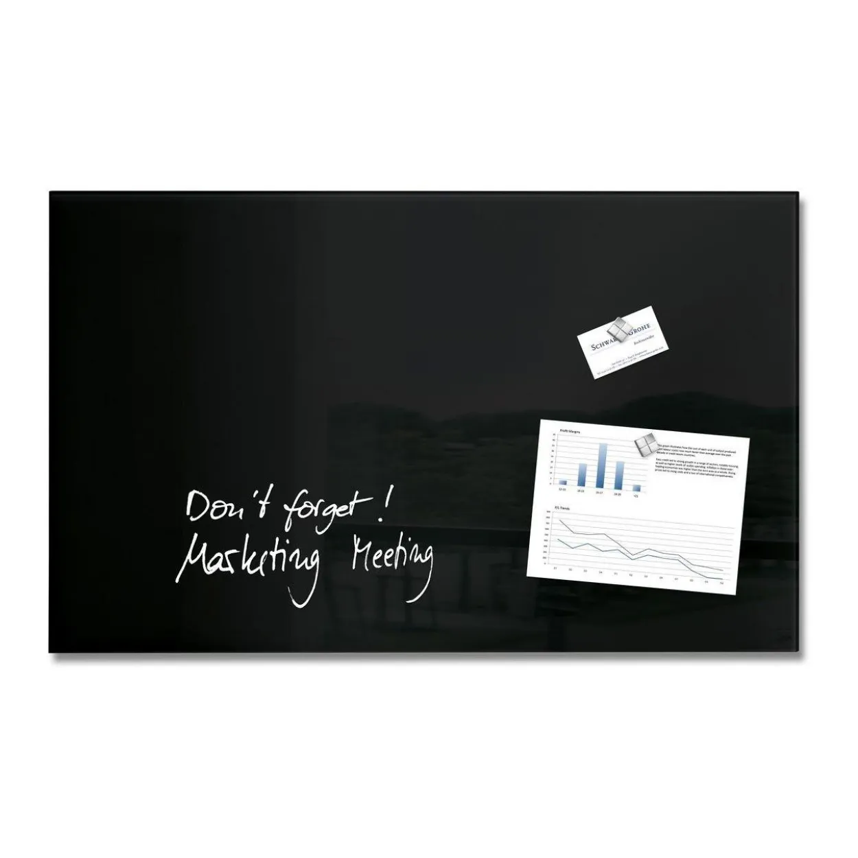 SIGEL Glas-Magnettafel artverum® 78,0 x 48,0 cm schwarz
