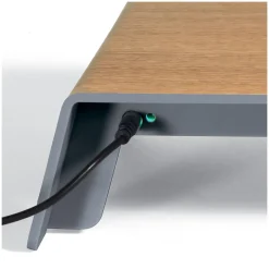 SIGEL Monitorständer Smartstyle USB silber/holzfarben