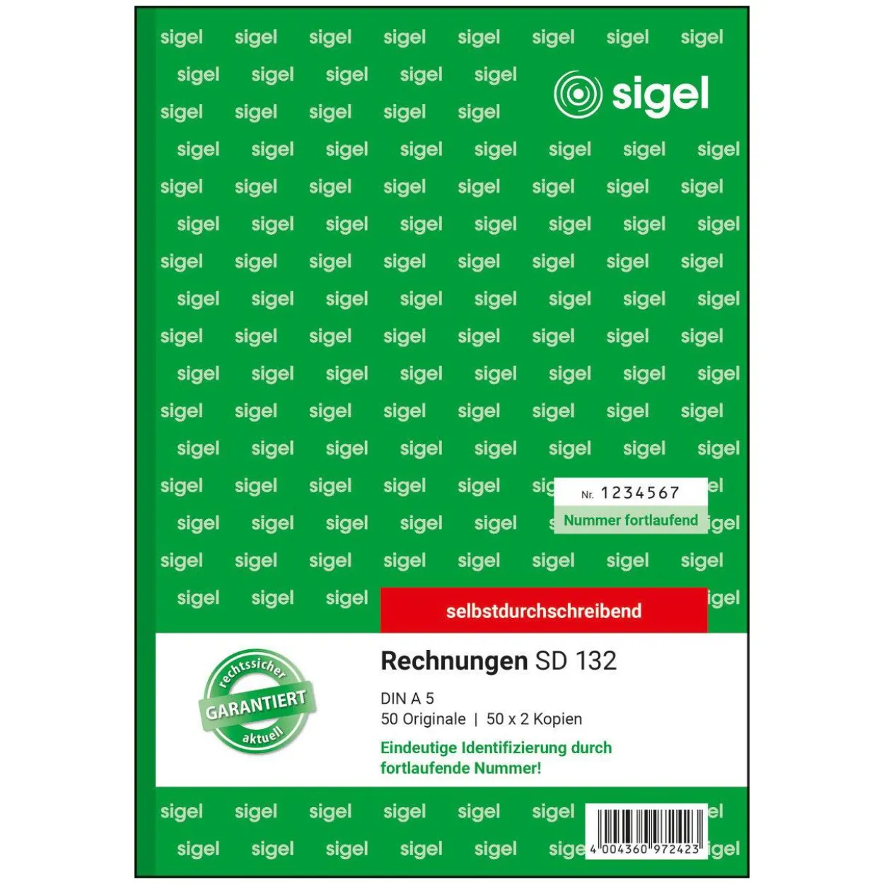 SIGEL Rechnung mit fortlaufenden Nummern Formularbuch SD132