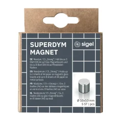SIGEL 5 Strong Magnete silber Ø 1,0 x 1,0 cm