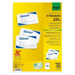 SIGEL 100 Visitenkarten LP798 satiniert weiß 225 g/qm