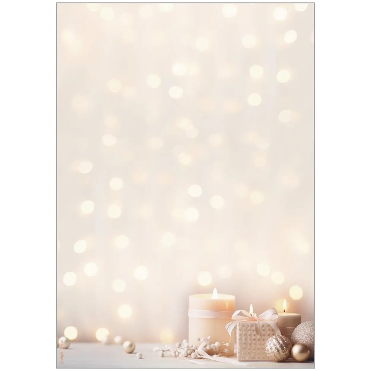 SIGEL Weihnachtsbriefpapier Golden Glow Motiv DIN A4 90 g/qm 100 Blatt