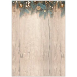 SIGEL Weihnachtsbriefpapier Golden Greens Motiv DIN A4 90 g/qm 25 Blatt