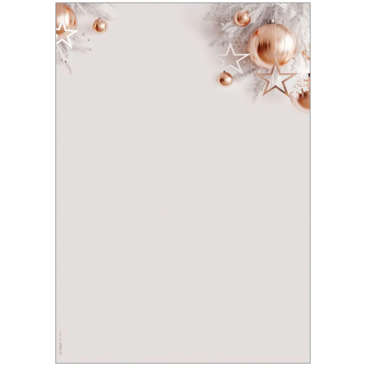 SIGEL Weihnachtsbriefpapier Christmas in rose-gold Motiv DIN A4 90 g/qm 100 Blatt