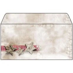 SIGEL 25 Weihnachtsbriefumschläge Winter Chalet DIN lang ohne Fenster