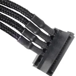 Silverstone 4-Pol-Molex auf 4x SATA Verlängerung - 300mm schwarz
