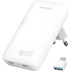 4SMARTS LADEGER.FLATPLUG SLIM DUAL 65W GAN 2C WEISS