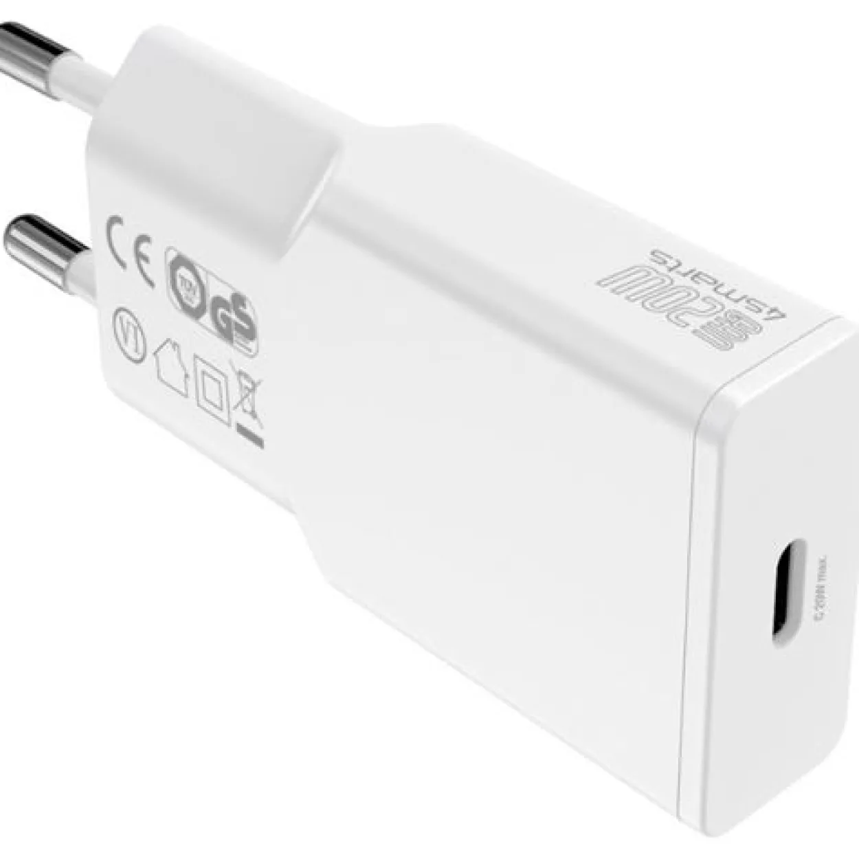 4smarts Netzladegerät PDPlug Slim 20W GaN 1C und USB-C Kabel 1,5m weiß