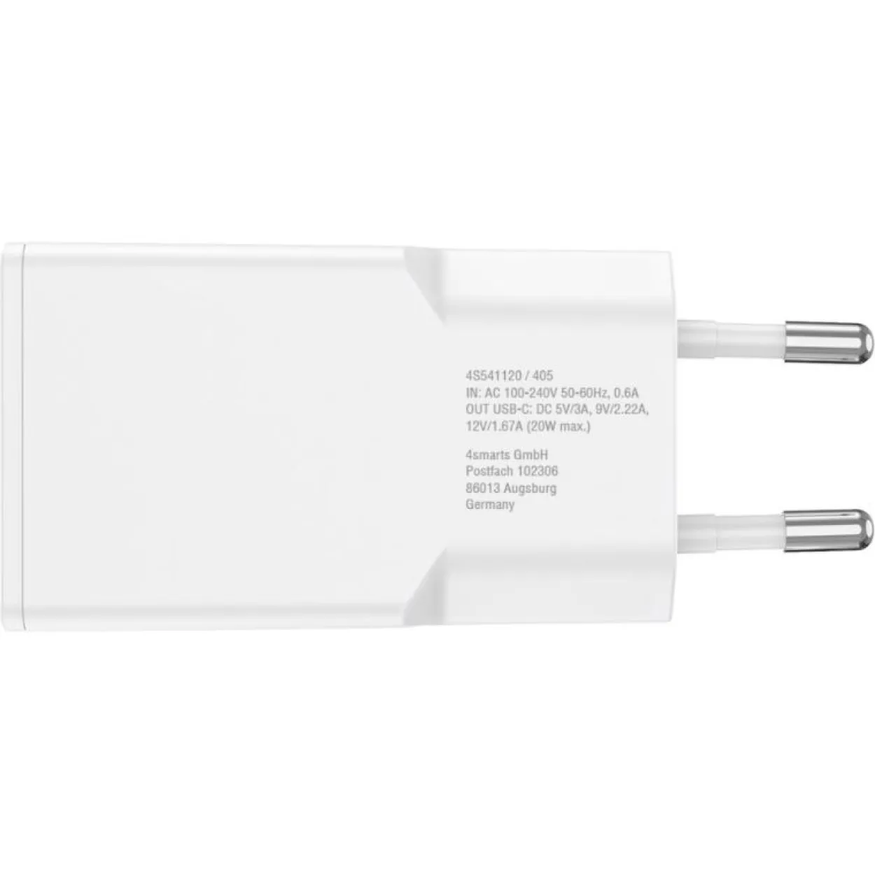 4smarts Netzladegerät PDPlug Slim 20W GaN 1C und USB-C Kabel 1,5m weiß