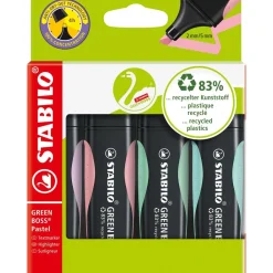 STABILO GREEN BOSS Pastell Textmarker farbsortiert, 4 St.
