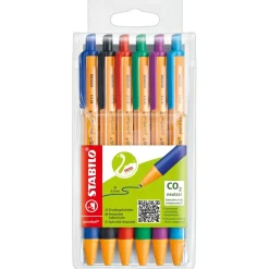 STABILO Kugelschreiber pointball orange Schreibfarbe farbsortiert, 6 St.