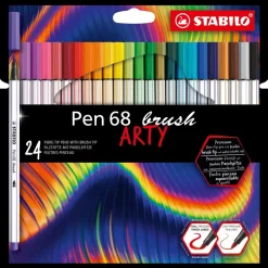 STABILO Pen 68 brush ARTY Filzstifte farbsortiert, 24 St.