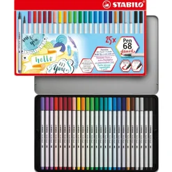 STABILO Pen 68 brush Brush-Pens farbsortiert, 25 St.