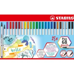 STABILO Pen 68 brush Brush-Pens farbsortiert, 25 St.