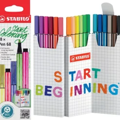 STABILO Pen 68 Filzstifte farbsortiert, 18 St. 6818/8