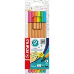 STABILO point 88 NEON Fineliner farbsortiert 0,4 mm, 6 St.