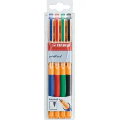 STABILO pointVisco Gelschreiber orange 0,5 mm, Schreibfarbe: farbsortiert, 4 St.