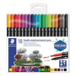 STAEDTLER Doppel-Fasermaler Twin-tip, 18er Kunststoff-Etui