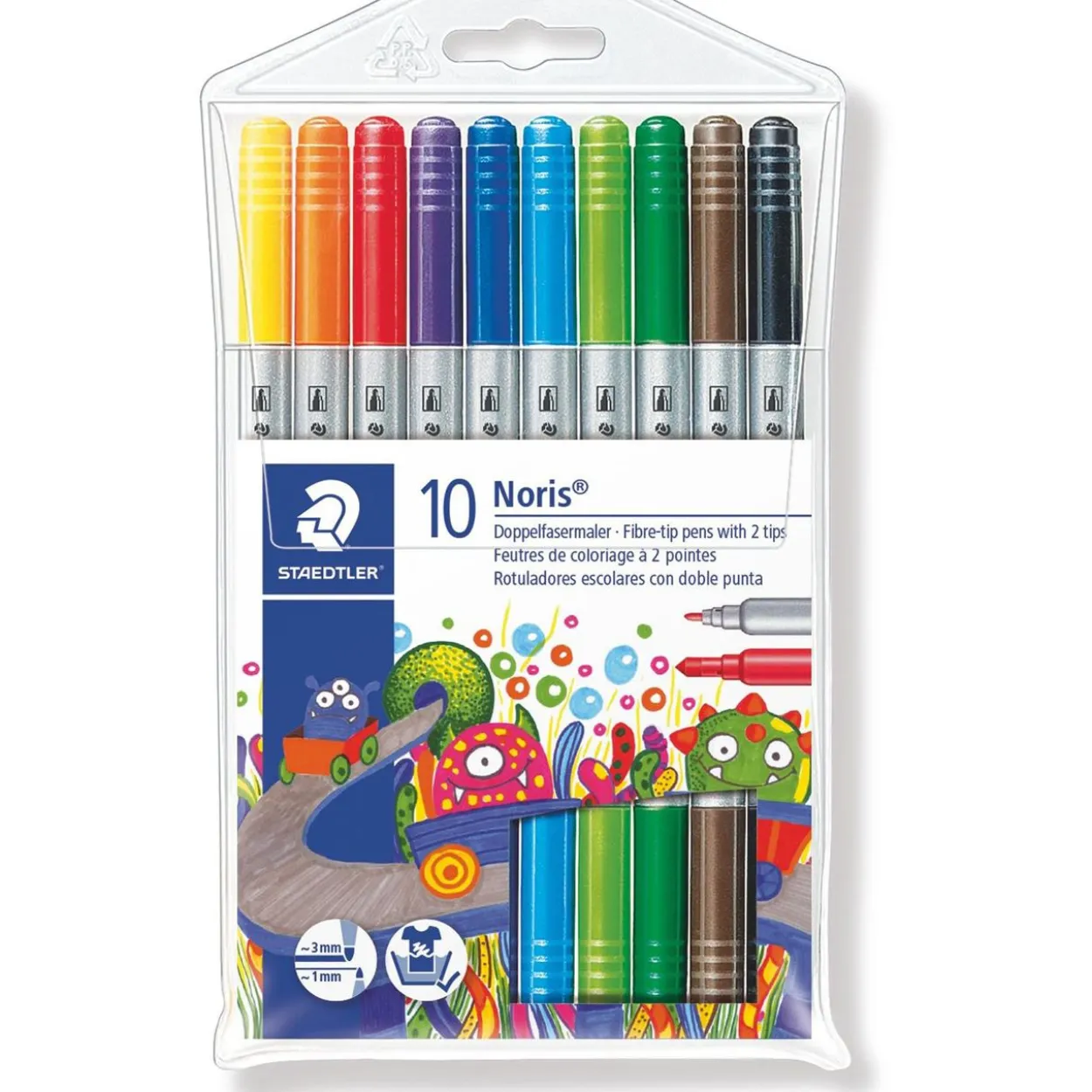 STAEDTLER Doppel-Fasermaler Noris Club, 10er Etui