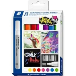 STAEDTLER Lumocolor chalk marker Kreidemarker farbsortiert 2,4 mm, 8 St.