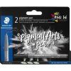 STAEDTLER MultiInk Pigment Arts intensiv pen schwarz 2er-Set retail
