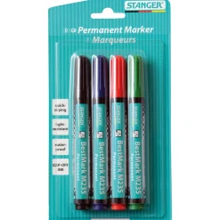STANGER BestMark M235 Permanentmarker-Set farbsortiert 1,0 - 3,0 mm, 4 St.