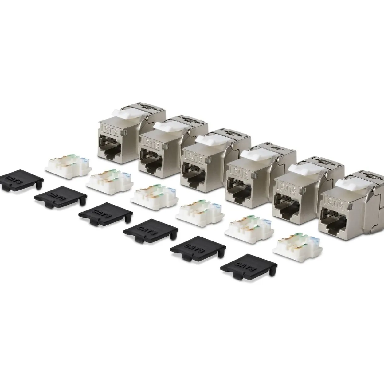 STARTECH CAT8 KEYSTONE JACK 6-PACK 6-PACK180-DEGREE/TOOLLESS/SHIELD