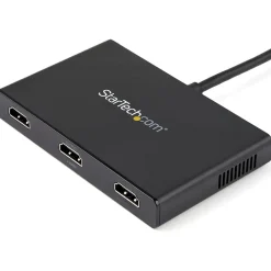 Startech Displayport Adapter Mini Displayport Stecker auf 3x HDMI-Buchse Schwarz mit Netzteil / MST