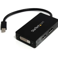 Startech Displayport Adapter All-in-One Mini Displayport Stecker auf Displayport + HDMI + DVI-D 24+1 Buchse Schwarz
