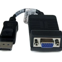 Startech Displayport Adapter Displayport Stecker auf VGA 15pol Buchse Schwarz mit Arretierung / schraubbar