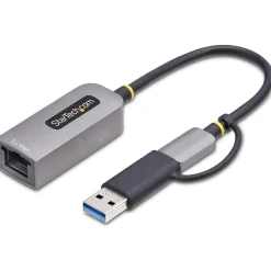 StarTech 2.5GbE USB-C to Ethernet Adapter with USB-A Converter - Netzwerkadapter - USB-C 3.2 Gen 1 / Thunderbolt 3 - 10M/100M/1G/2,5 Gigabit