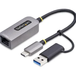 StarTech 2.5GbE USB-C to Ethernet Adapter with USB-A Converter - Netzwerkadapter - USB-C 3.2 Gen 1 / Thunderbolt 3 - 10M/100M/1G/2,5 Gigabit