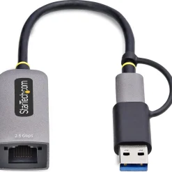 StarTech 2.5GbE USB-C to Ethernet Adapter with USB-A Converter - Netzwerkadapter - USB-C 3.2 Gen 1 / Thunderbolt 3 - 10M/100M/1G/2,5 Gigabit