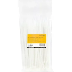 Startech Kabelbinder 203x4mm selbstsichernde Nylon-Kabelbinder mit gebogener Spitze 94V-2/UL weiss 100 Stück