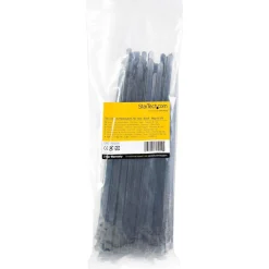 Startech Kabelbinder 254x7mm wiederverwendbar lösbare Nylonbinder Innen- u. Aussenbereich 94V-2/UL schwarz 100 Stück