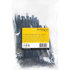 Startech Kabelbinder 152x3mm wiederverwendbar lösbare Nylonbinder Innen- u. Aussenbereich 94V-2/UL schwarz 100 Stück