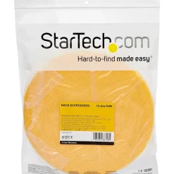 Startech 7,6m Klettkabelbinder - Rolle - Wiederverwendbar, gelb