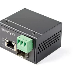 Startech PoE+ Industrial Media Converter 30W - Medienkonverter LWL - SM/MM Glasfaser auf Kupfer Gigabit Mini IP-30