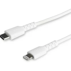 Startech USB-C auf Lightning-Kabel 1m Apple Mfi zertifiziert iPhone Ladekabel Aramidfaser RUSBCLTMM1MW, weiss
