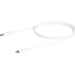 Startech USB-C auf Lightning-Kabel 1m Apple Mfi zertifiziert iPhone Ladekabel Aramidfaser RUSBCLTMM1MW, weiss