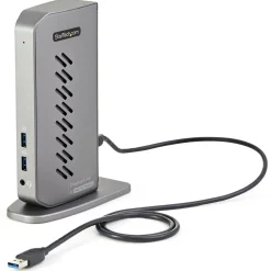 Startech USB-C USB-A Dock - Hybrid Universal USB 3.0 Docking station für USB-C oder USB-A Laptop - Dual-Monitor - GbE