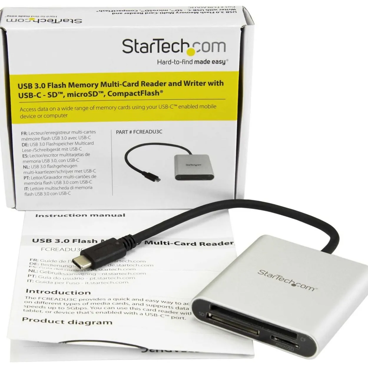 Startech USB 3.0 Kartenleser mit USB-C für SD/MicroSD/CF